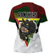 Rugby Life V-neck T-shirt - Penrith Panthers Champion Rugby Aboriginal Style A35