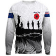New Zealand Anzac Day Silhouette Soldier.Sweatshirt