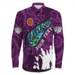 Rugbylife Clothing - (Custom) New Zealand Anzac Walking In The Sun Purple Long Sleeve Button Shirt