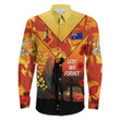 Rugbylife Clothing - (Custom) Australia Anzac Lest We Forget 2024 - Orange Long Sleeve Button Shirt