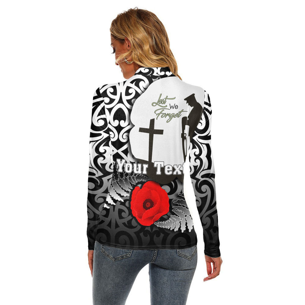 (Custom) Anzac Day Poppy Remembrance Women's Stretchable Turtleneck Top A31