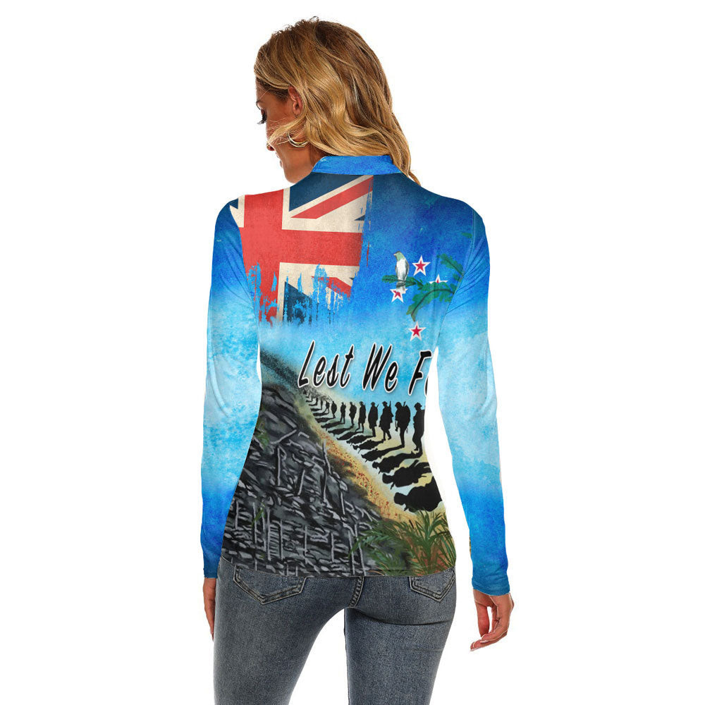New Zealand Anzac Day Lest We Forget Women's Stretchable Turtleneck Top A31