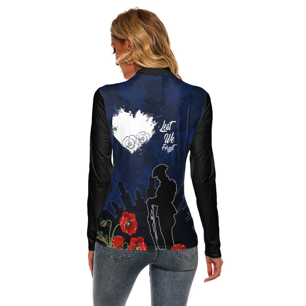 Anzac Day Camouflage Lest We Forget Women's Stretchable Turtleneck Top A31