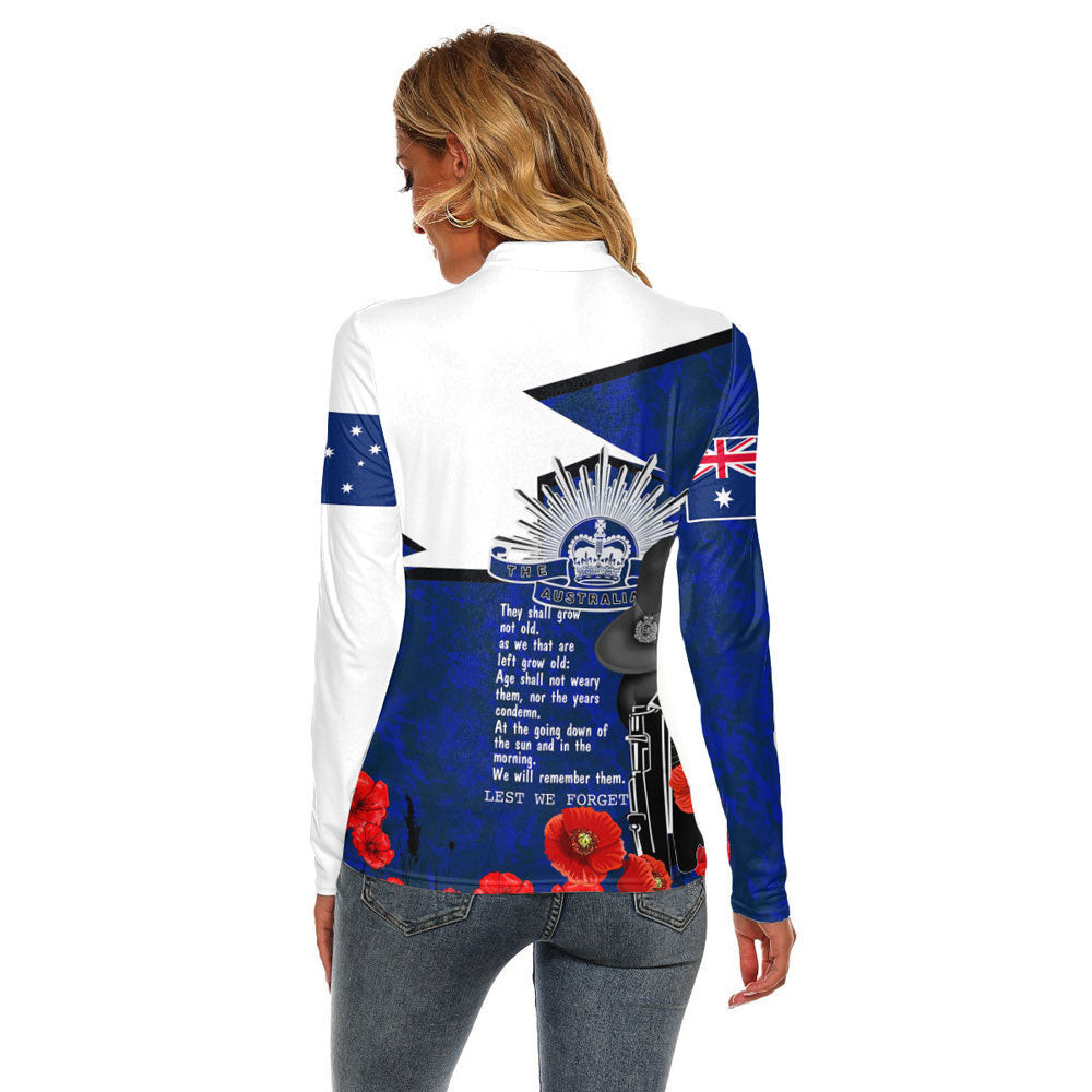 Anzac Day Lest We Forget Special Women's Stretchable Turtleneck Top A31