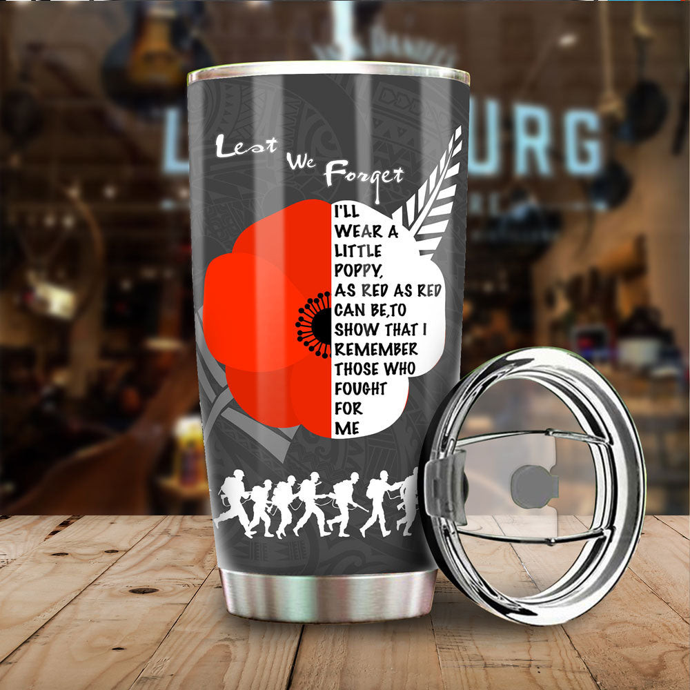 New Zealand Anzac Red Poopy Tumbler A31