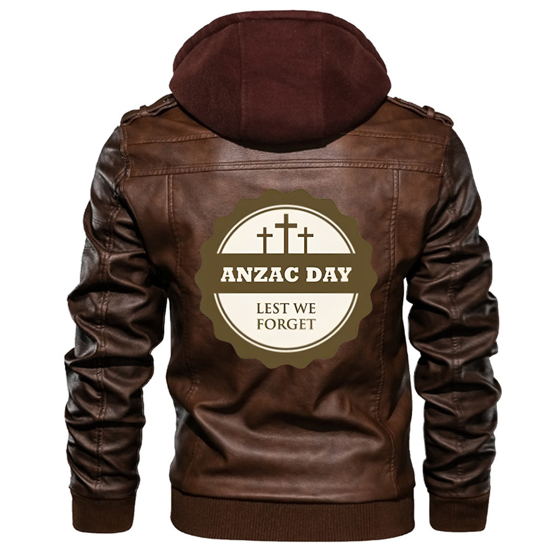 Anzac Day Lest We Forget Commemorations Leather Jacket A35