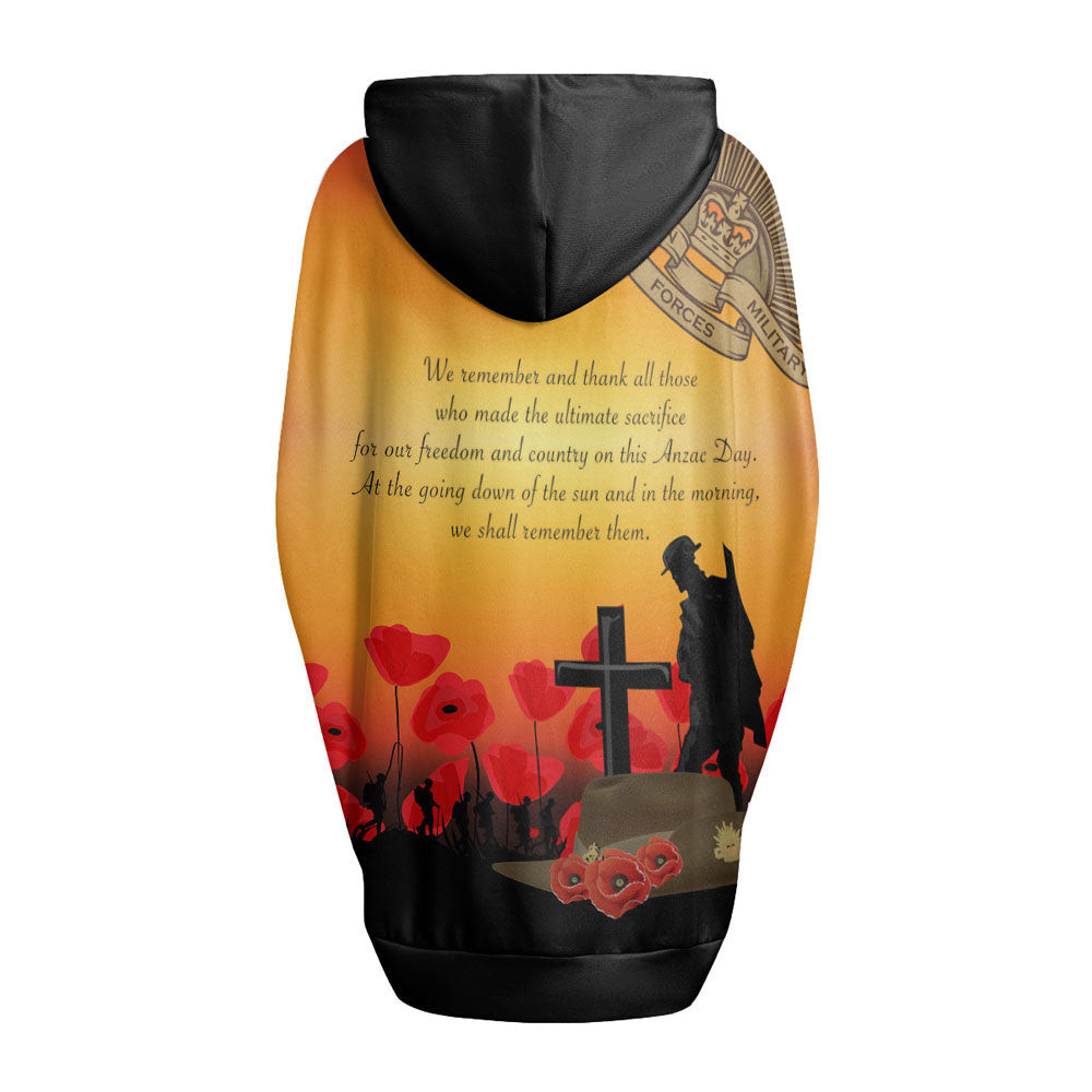 Anzac Day We Shall Remember Them Women's Knitted Fleece Cloak With Kangaroo Pocket A31