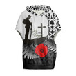 Anzac Day Poppy Remembrance Women's Knitted Fleece Cloak With Kangaroo Pocket A31