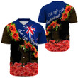 Love New Zealand Clothing - Anzac Day Poppy And Fern - Baseball Jerseys A95 | Love New Zealand