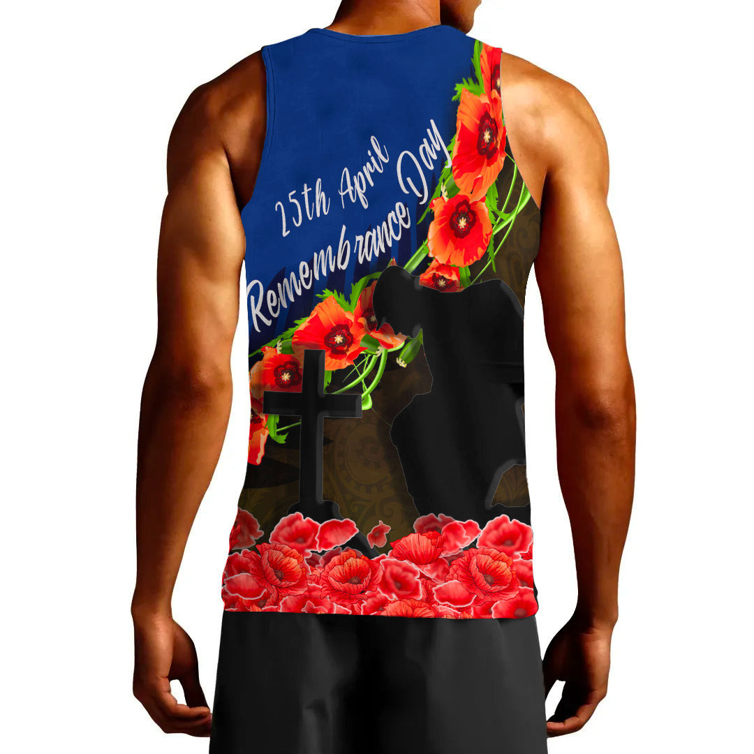 Love New Zealand Clothing - Anzac Day Poppy And Fern - Tank Top A95 | Love New Zealand