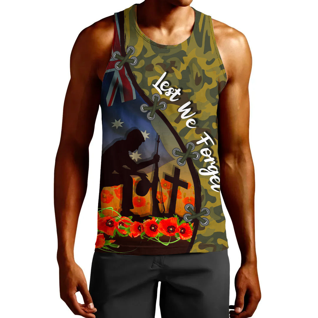 Love New Zealand Clothing - Anzac Day Camouflage Soldier Australian - Tank Top A95 | Love New Zealand