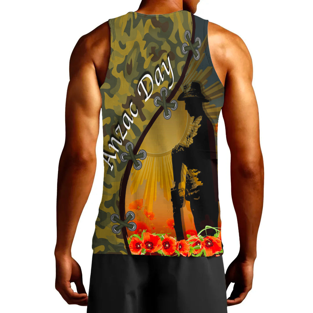 Love New Zealand Clothing - Anzac Day Camouflage Soldier Australian - Tank Top A95 | Love New Zealand