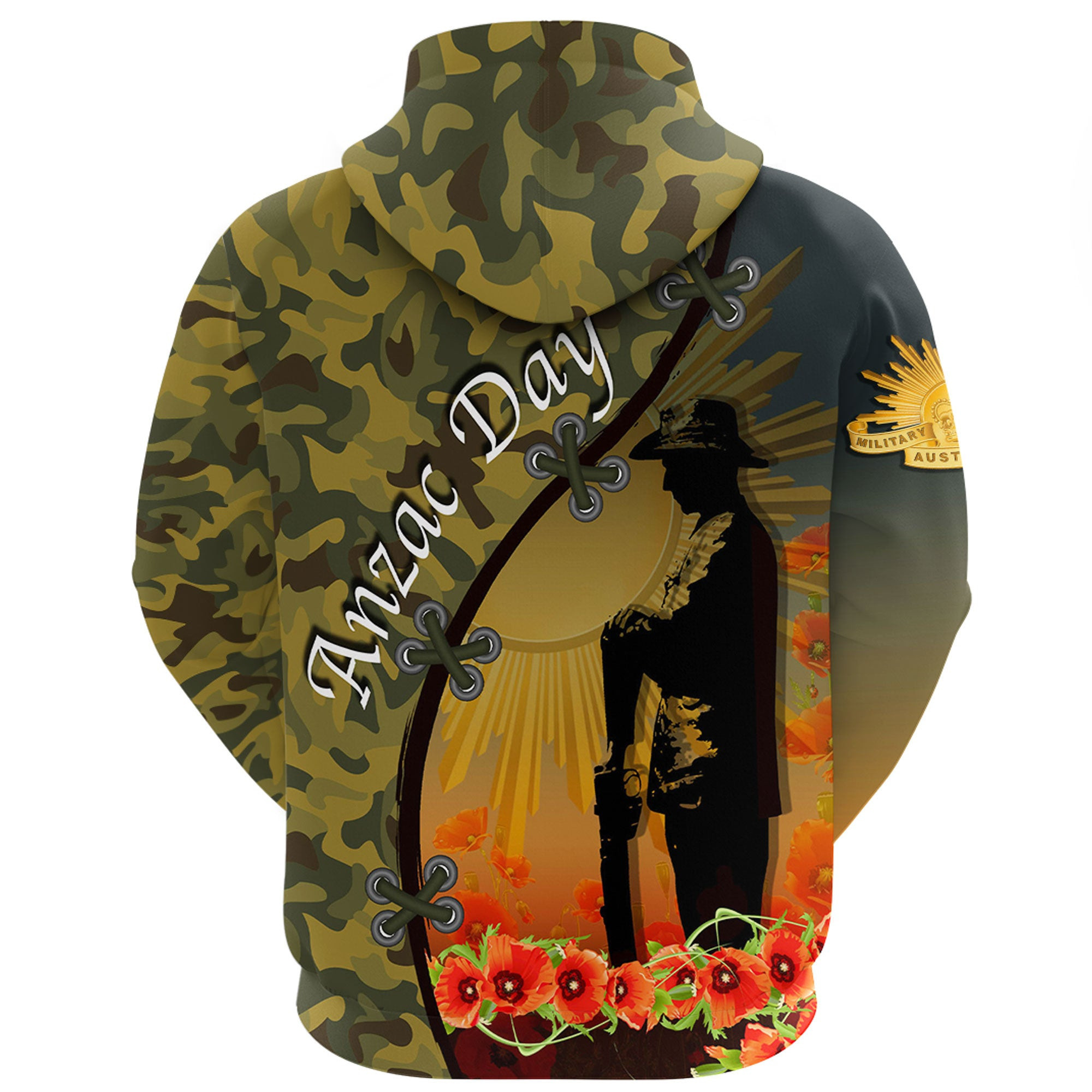Love New Zealand Clothing - Anzac Day Camouflage Soldier Australian - Zip Hoodie A95 | Love New Zealand