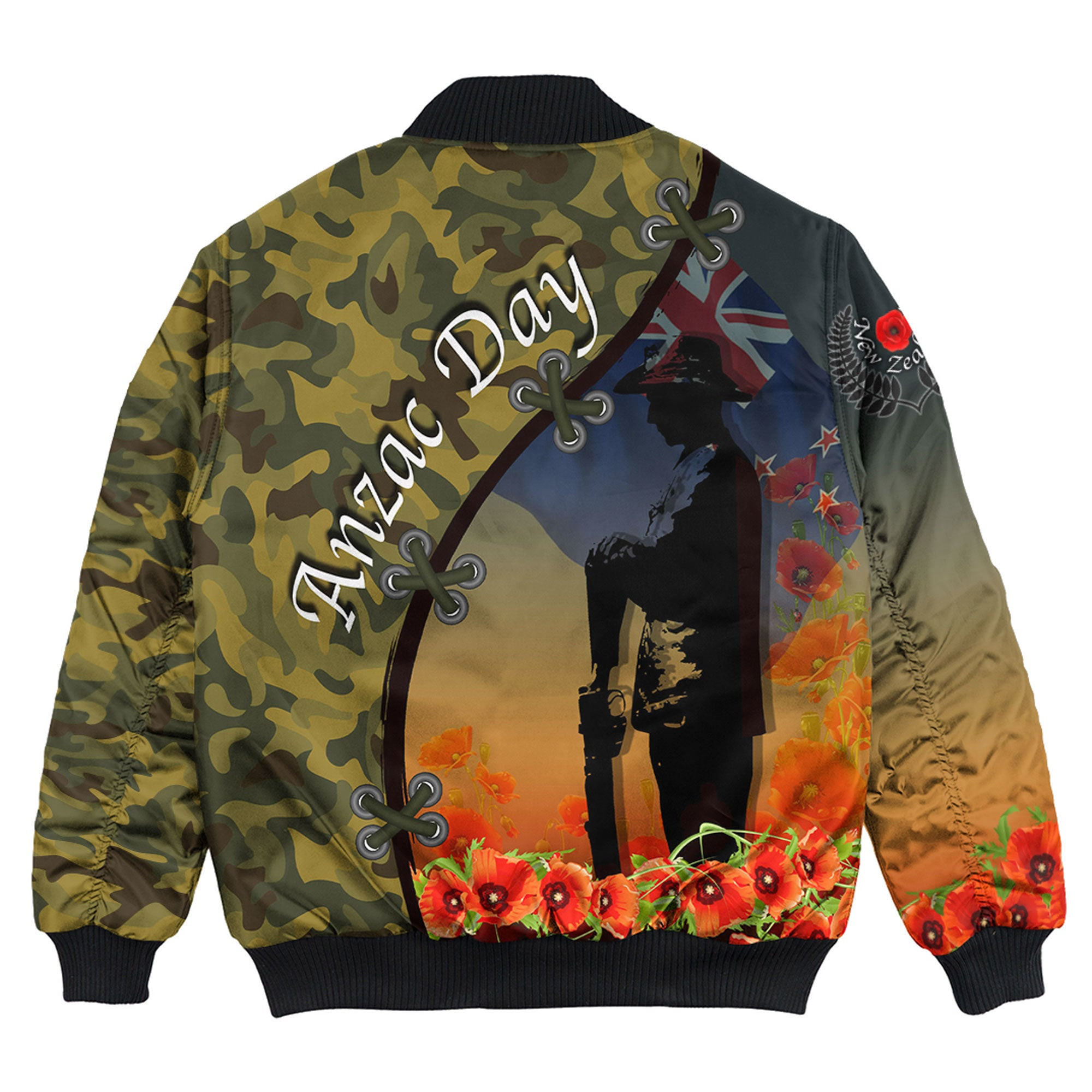 Love New Zealand Clothing - Anzac Day Camouflage Soldier New Zealand - Bomber Jackets A95 | Love New Zealand