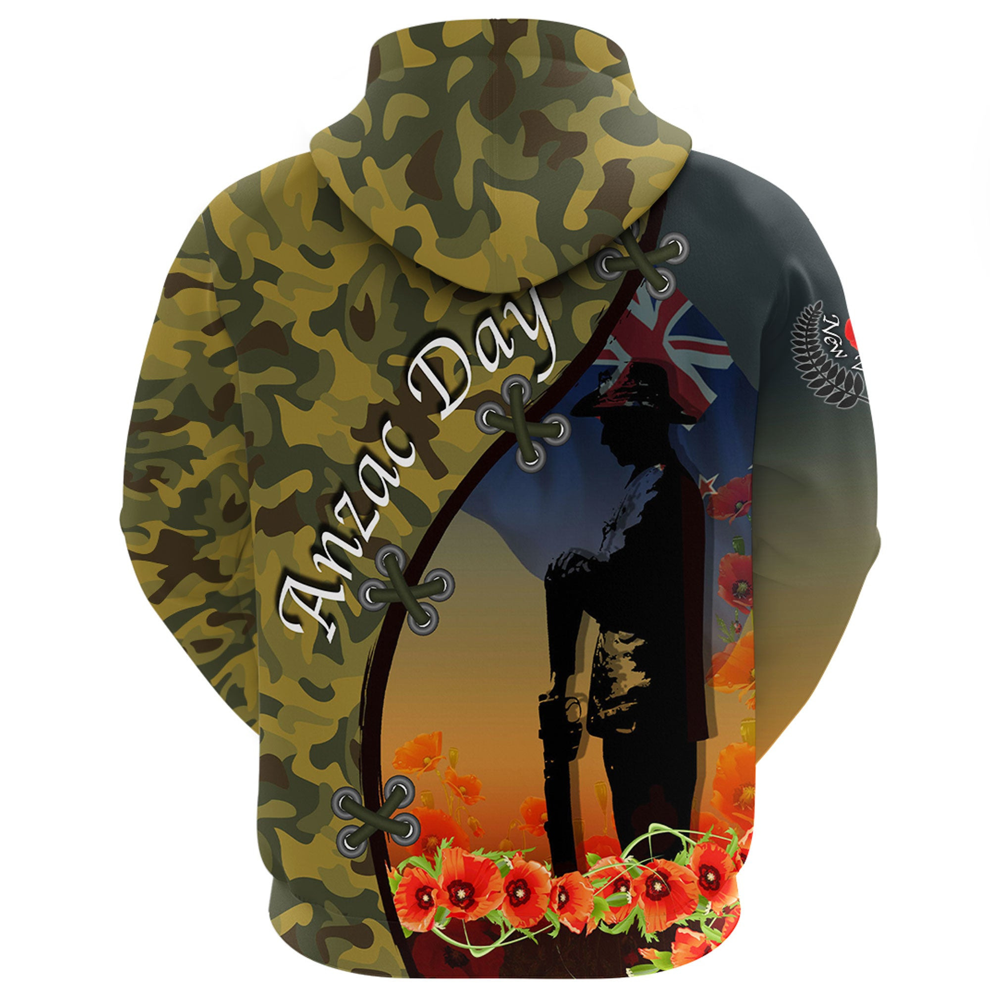 Love New Zealand Clothing - Anzac Day Camouflage Soldier New Zealand - Hoodie A95 | Love New Zealand