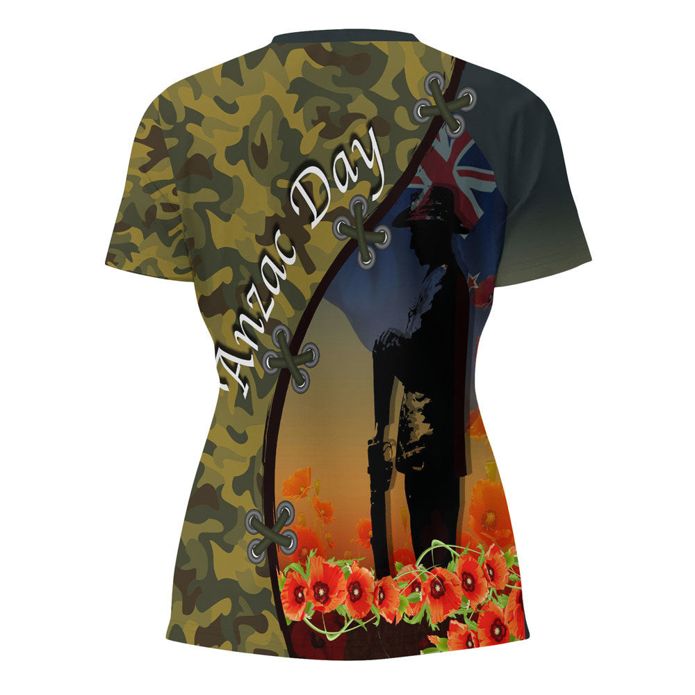 Love New Zealand Clothing - Anzac Day Camouflage Soldier New Zealand - V-neck T-shirt A95 | Love New Zealand