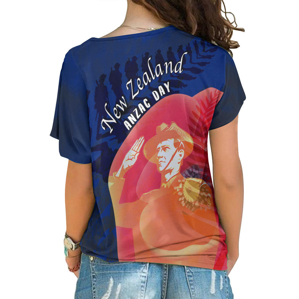 Love New Zealand Clothing - Anzac Day New Zealand Poppy - One Shoulder Shirt A95 | Love New Zealand