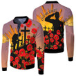 lovenewzealand Clothing - Anzac Day Poppy - Fleece Winter Jacket A95 | lovenewzealand