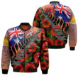 Love New Zealand Clothing - Anzac Day Poppys - Zip Bomber Jacket A95 | Love New Zealand