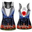 Love New Zealand Clothing - Anzac Day Soldier And Poppys - Hollow Tank Top A95 | Love New Zealand