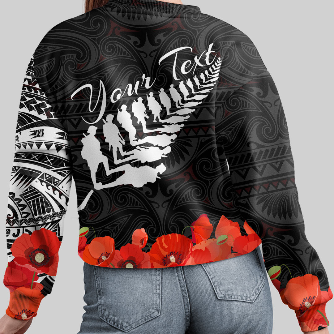 New Zealand Sweatshirt Anzac Day Forget Lest We Forget - Maori Tattoo Style A7