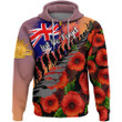 Love New Zealand Clothing - Anzac Day Poppys - Zip Hoodie A95 | Love New Zealand