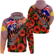 Love New Zealand Clothing - Anzac Day Poppys - Zip Hoodie A95 | Love New Zealand