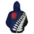 New Zealand Lest We Forget Hoodie, Poppies Anzac Fern Pullover Hoodie | Lovenewzealand.co