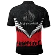 Anzac Day New Zealand Warriors Polo Shirt Silver Fern Black Red K4 | Lovenewzealand.co