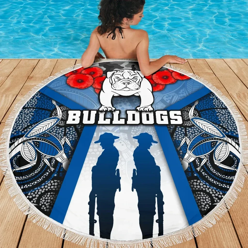 Australia Bulldogs Rugby Beach Blanket Anzac Day Survival World TH12