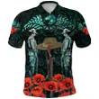 Anzac Day Lest We Forget Poppy Polo Shirt New Zealand Maori Vibes - Paua Shell K8 | Lovenewzealand.co