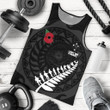 New Zealand Tank Tops, Anzac Fern Poppy Sleeveless Shirts K5 | Lovenewzealand.co