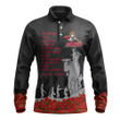 Essendon Bombers Long Sleeve Polo Shirt, Anzac Day For the Fallen A31B