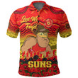 (Custom) Gold Coast Suns Polo Shirt, Anzac Day Lest We Forget A31B