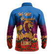(Custom) Brisbane Lions Long Sleeve Polo Shirt, Anzac Day Lest We Forget A31B