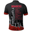 Essendon Bombers Polo Shirt, Anzac Day For the Fallen A31B