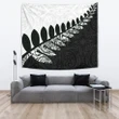New Zealand Silver Fern Maori Tapestry Black White K4