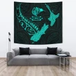 New Zealand Heart Tapestry - Map Kiwi mix Silver Fern Turquoise K4