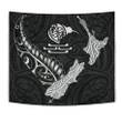 New Zealand Heart Tapestry - Map Kiwi mix Silver Fern White K4