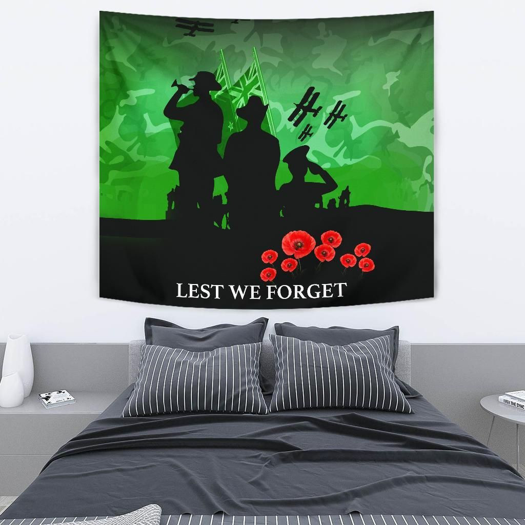 Anzac Heroes New Zealand Green - Lest We Forget Tapestry K5