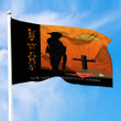 (Custom) Anzac Day Lest We Forget Soldier Standing Guard Premium Flag A31