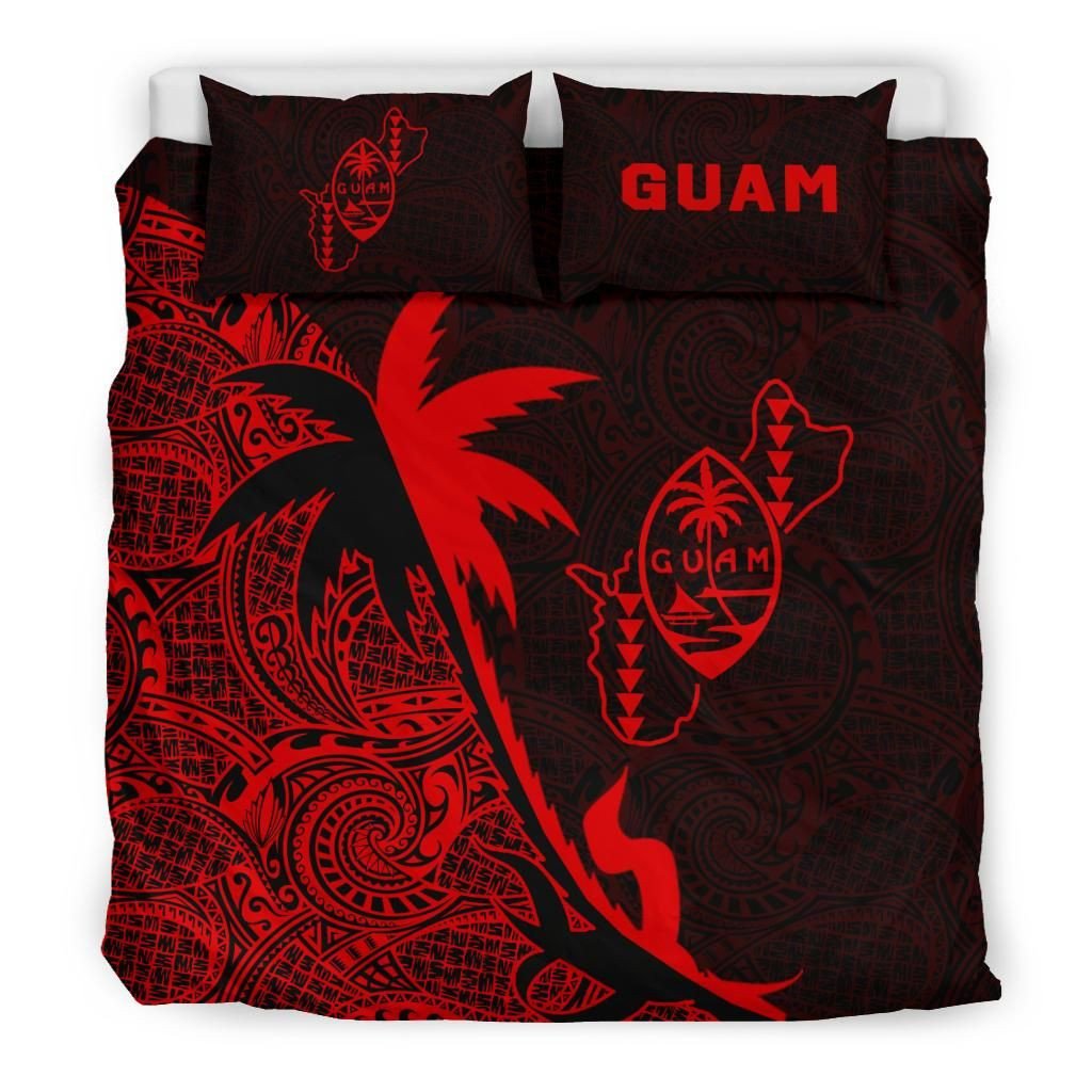 Guam Coconut Tree Bedding Set Red K4