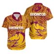 Rugby Life Shirt - Brisbane Broncos Hawaiian Shirt Tribal Style TH4
