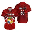 Rugbylife Shirt - (Custom Personalised) Tonga Rugby Hawaiian Shirt Polynesian Tattoo Seashore, Custom Text and Number K36