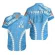 Rugbylife Shirt - (Custom Personalised) Fiji Rugby Hawaiian Shirt Fresh Version Blue - Custom Text and Number K13