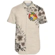Tonga Short Sleeve Shirt - The Beige Hibiscus A7