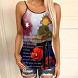 (Custom) Anzac Day Remembrance Day Qoute Criss Cross Tank Top A35