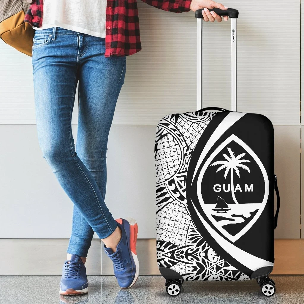Guam Polynesian Luggage Covers - Circle Style White J9