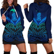 Maori Manaia New Zealand Hoodie Dress Blue K4