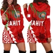 Tahiti Rugby Women Hoodie Dress Coconut Leaves K13